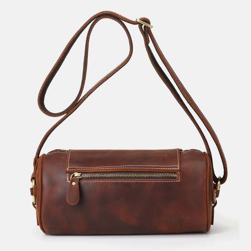 Sac À Bandoulière Réglable En Cuir Véritable Pour Homme