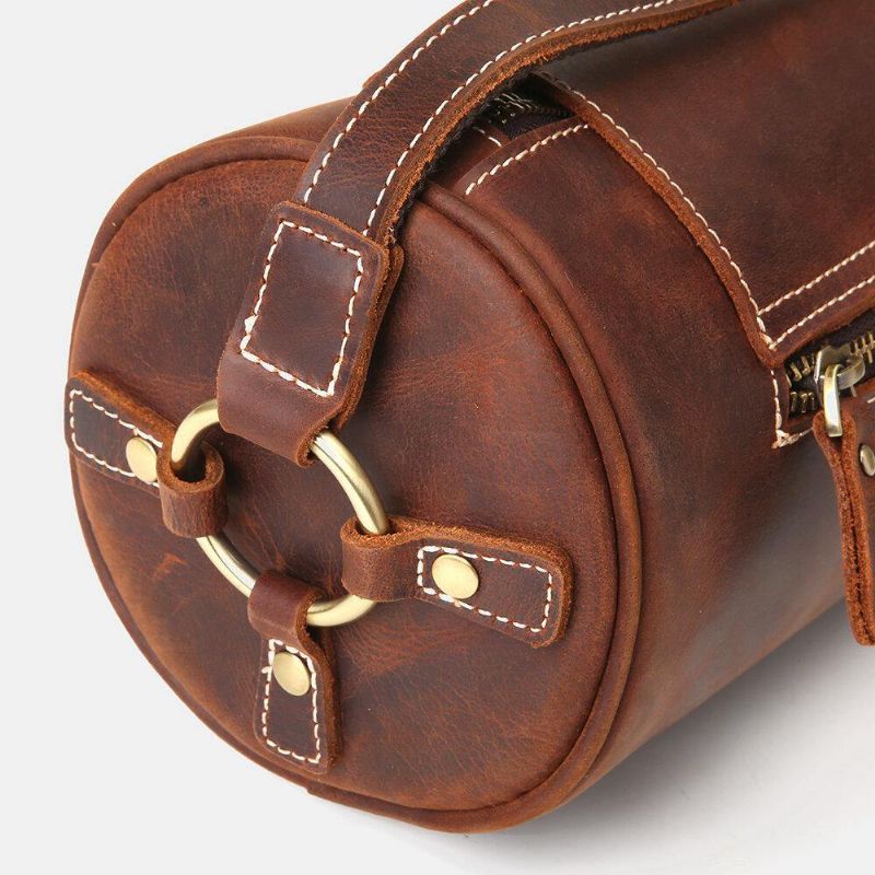 Sac À Bandoulière Réglable En Cuir Véritable Pour Homme