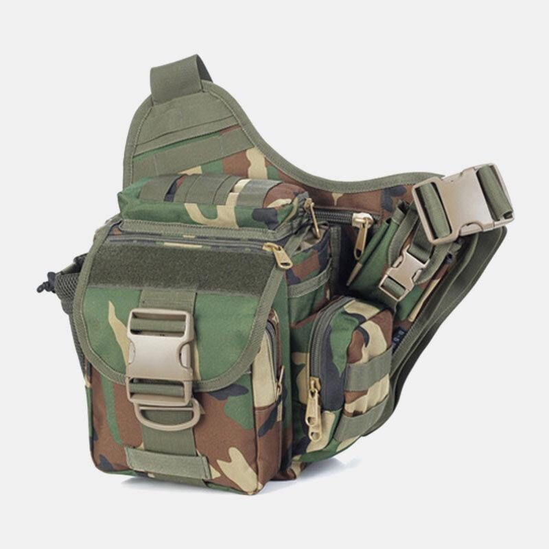 Unisexe Oxford Tissu Tactique Camouflage Jeu De Plein Air Équitation Sac De Selle Multi-transport Sac À Bandoulière Sac De Taille Sac À Dos