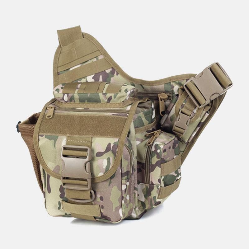 Unisexe Oxford Tissu Tactique Camouflage Jeu De Plein Air Équitation Sac De Selle Multi-transport Sac À Bandoulière Sac De Taille Sac À Dos