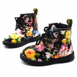 Bottes En Cuir À Motifs De Fleurs Pour Fille