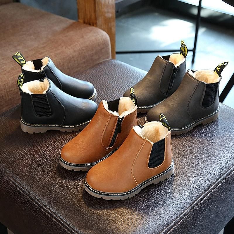 Bottes D'hiver En Cuir Unisexe Pour Enfant