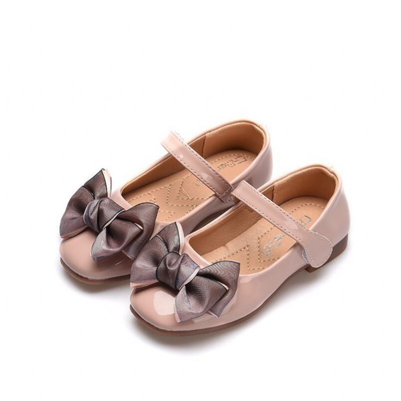 Chaussures Princesse En Cuir Avec Nœud Pour Filles