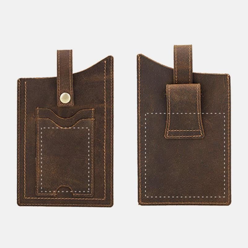 Hommes Edc Cuir Véritable Peau De Vache 6.5 Pouces Téléphone Sac Ceinture Gaine Taille Sac