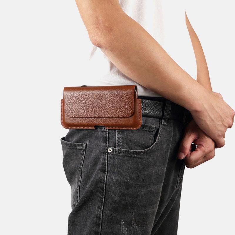 Hommes Multi-taille Conception Taille Sac En Cuir Véritable Grande Capacité Ceinture Sac Téléphone Sac