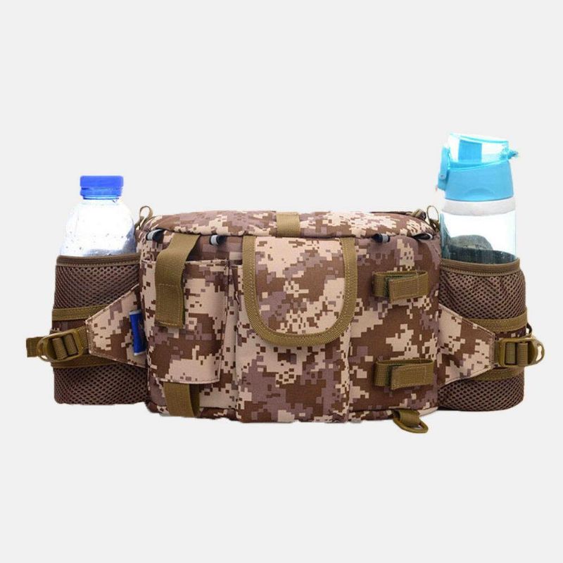 Hommes Nylon Camouflage Grande Capacité Multifonctionnel Multi-poches Respirant Sac De Pêche En Plein Air Sac À Dos Taille Sac