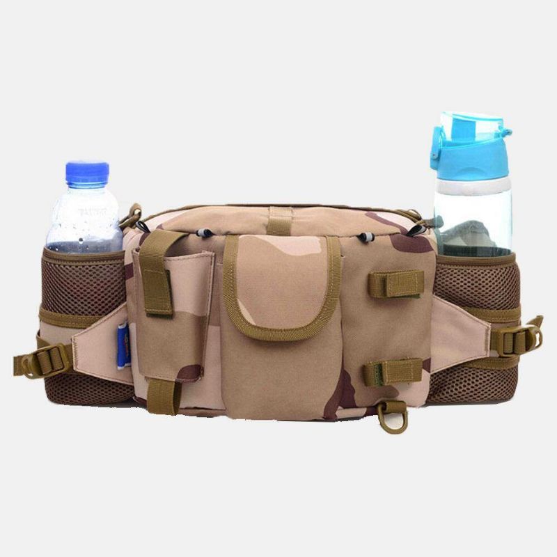 Hommes Nylon Camouflage Grande Capacité Multifonctionnel Multi-poches Respirant Sac De Pêche En Plein Air Sac À Dos Taille Sac