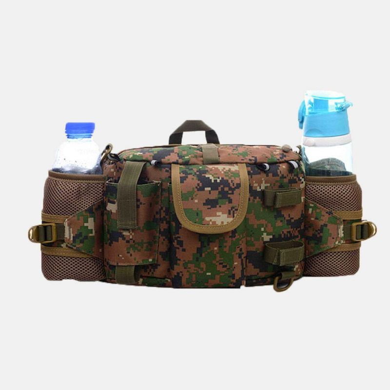 Hommes Nylon Camouflage Grande Capacité Multifonctionnel Multi-poches Respirant Sac De Pêche En Plein Air Sac À Dos Taille Sac