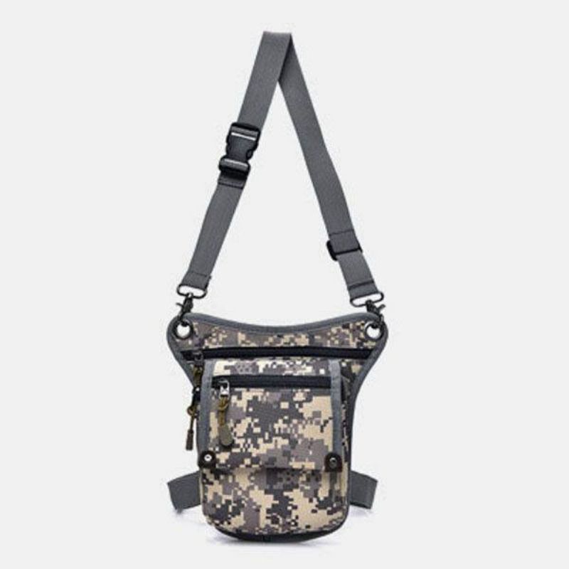 Hommes Nylon Camouflage Tactique Sport De Plein Air Multifonction Étanche Taille Sac Jambe Sac Sac À Bandoulière Pour L'équitation