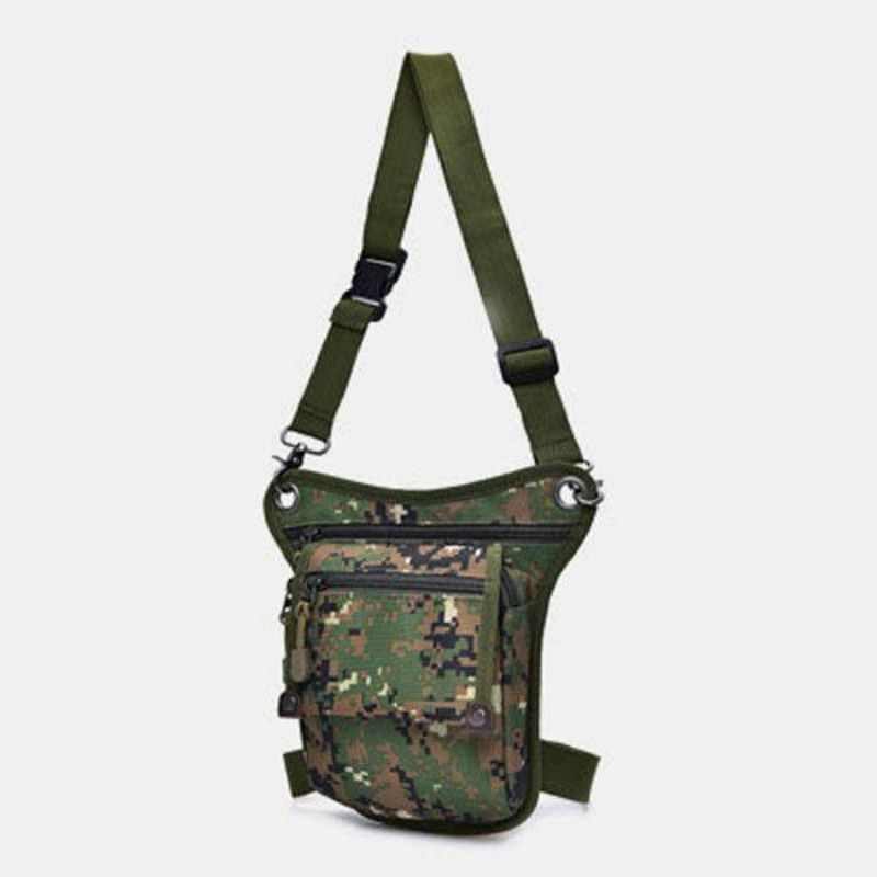 Hommes Nylon Camouflage Tactique Sport De Plein Air Multifonction Étanche Taille Sac Jambe Sac Sac À Bandoulière Pour L'équitation