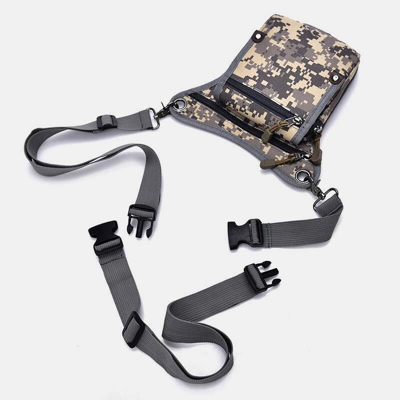 Hommes Nylon Camouflage Tactique Sport De Plein Air Multifonction Étanche Taille Sac Jambe Sac Sac À Bandoulière Pour L'équitation