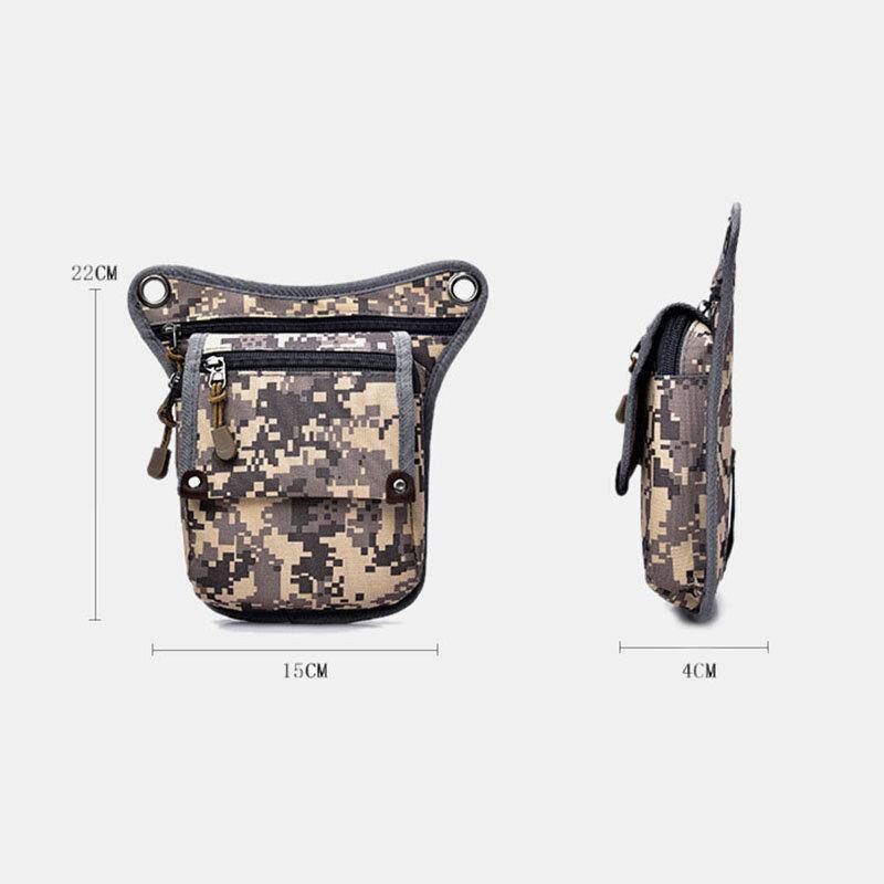 Hommes Nylon Camouflage Tactique Sport De Plein Air Multifonction Étanche Taille Sac Jambe Sac Sac À Bandoulière Pour L'équitation