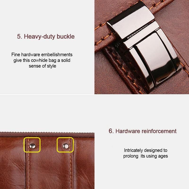 Hommes Vertical Multifonction Véritable Ceinture En Cuir Sac Grande Capacité Rétro 6.3 Pouces Téléphone Sac Taille Sac Avec Crochet