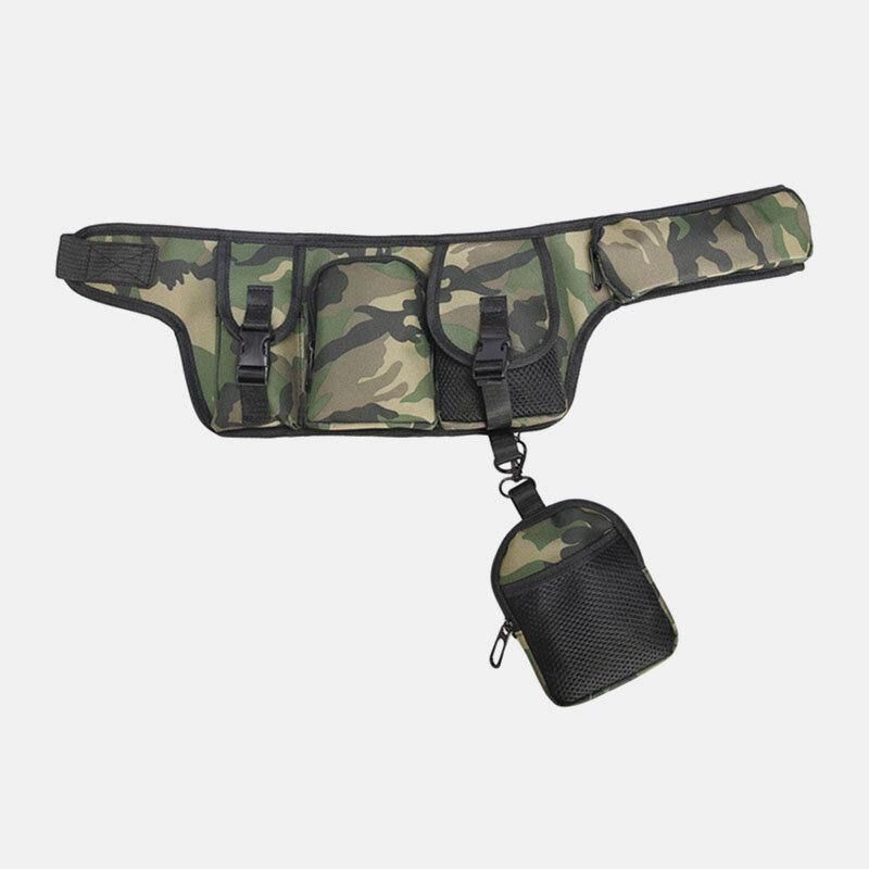 Unisexe Hip-hop Style Camouflage Street Mode Outdoor Multi-poches Bullet Bag Waist Bag Chest Bag