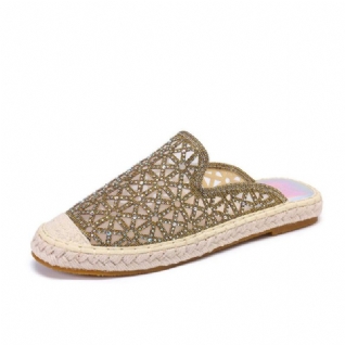 Femmes Casual Strass Confortable Wearable Flat Backless Sandals